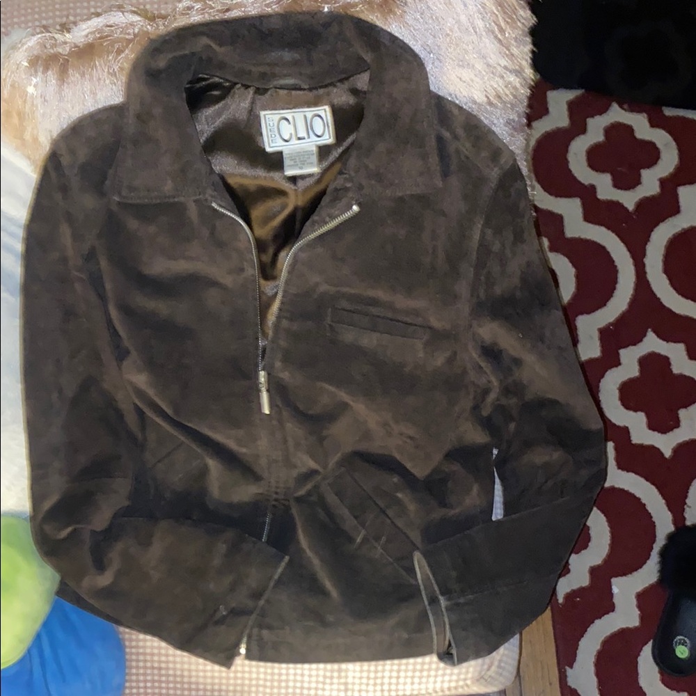 Clio Brown Bomber Jacket Corduroy Casual